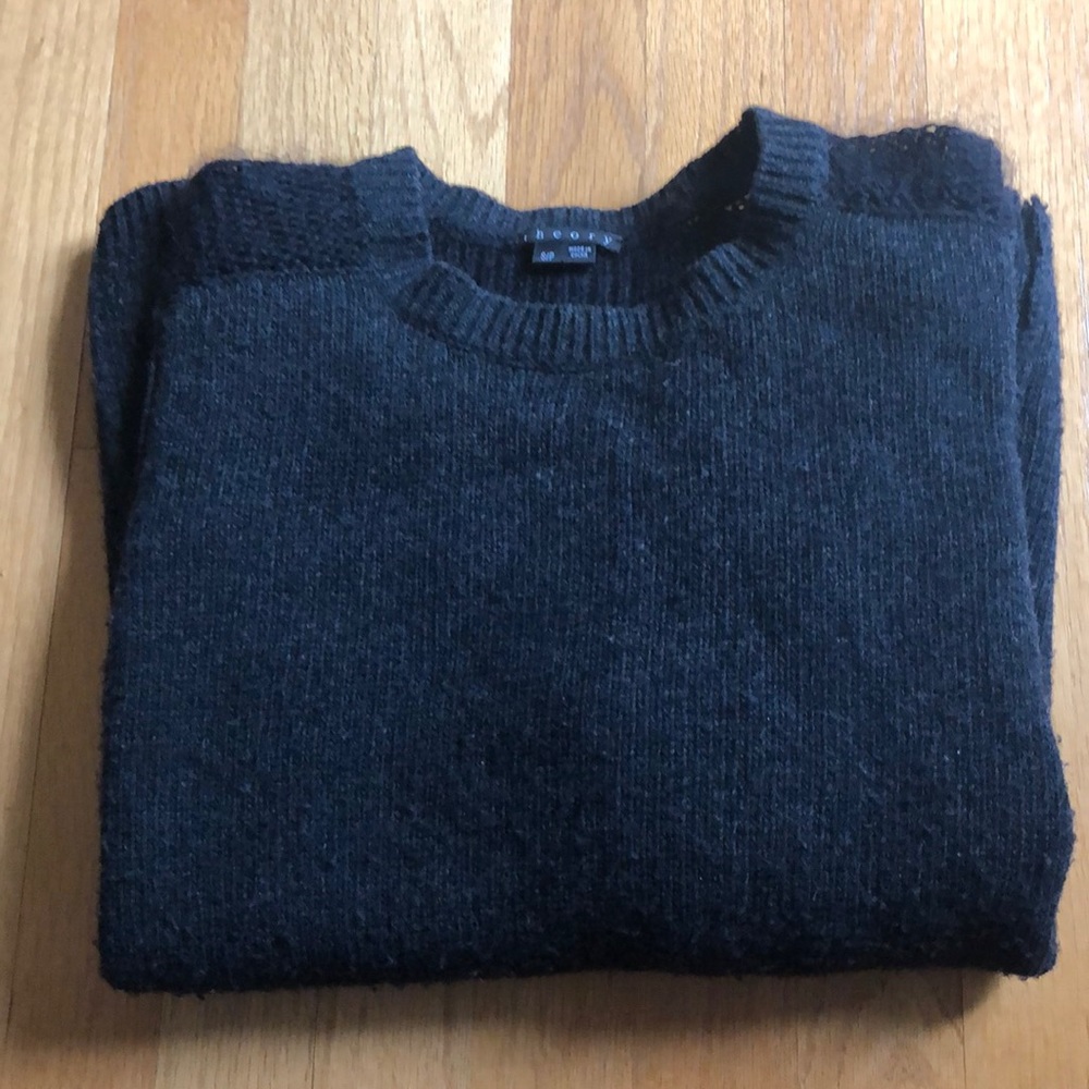 Theory Dark Gray Crew Neck Sweater